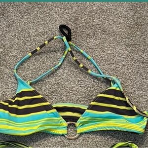 Striped Halter Bikini Top